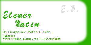 elemer matin business card